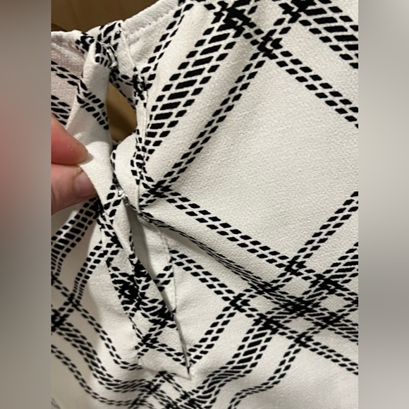 Zara Basic Black/White Plaid Tank Too Blouse - Picture 4 of 5